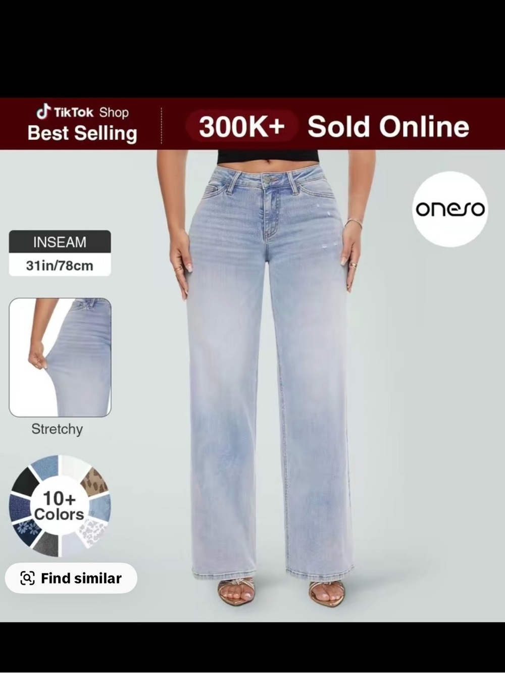 Oneso Light Blue Wide Leg Women’s Jeans